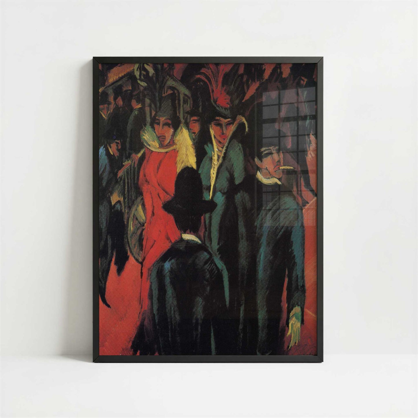 Street Scene in Berlin (1913) by Ernst Ludwig Kirchner – Art Print - Art print in black frame