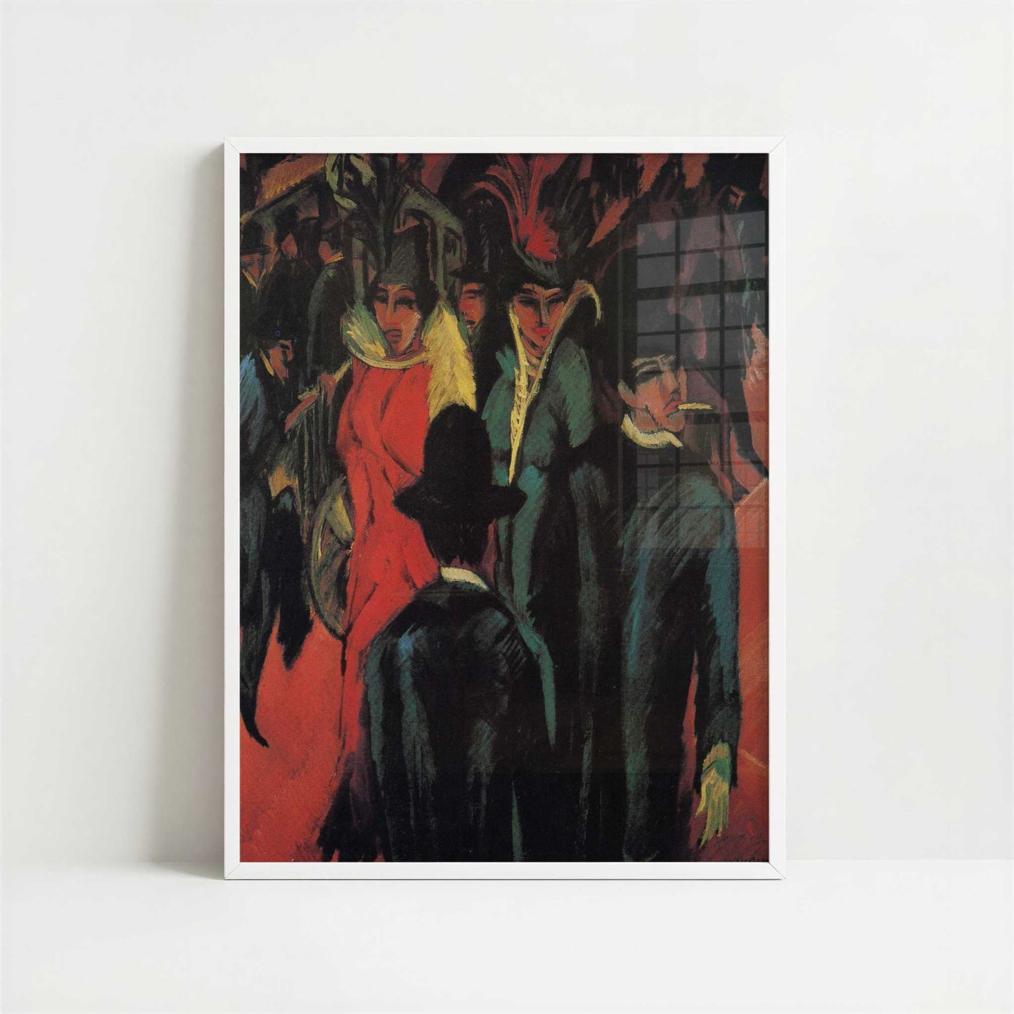 Street Scene in Berlin (1913) by Ernst Ludwig Kirchner – Art Print - Art print in white frame