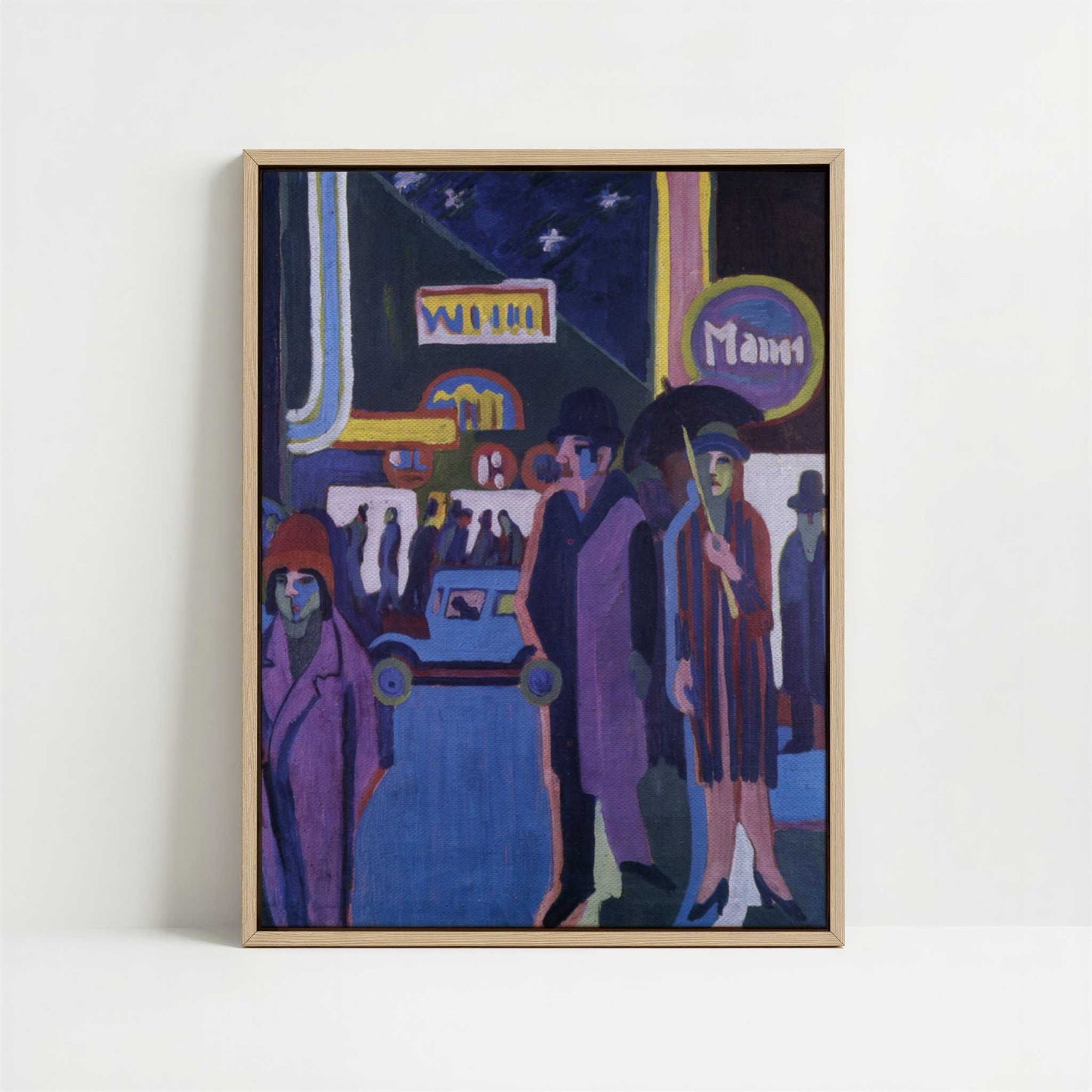 Framed Canvas - Framed canvas in oak color frame