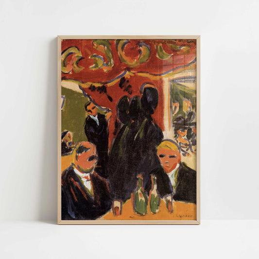 Tavern (1909) by Ernst Ludwig Kirchner – Art Print - Art print in oak frame