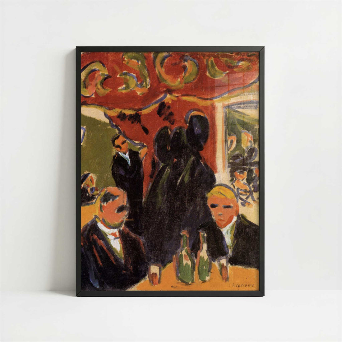 Tavern (1909) by Ernst Ludwig Kirchner – Art Print - Art print in black frame