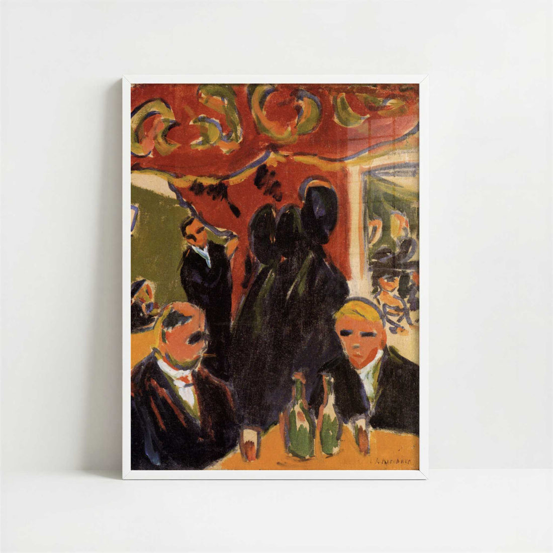 Tavern (1909) by Ernst Ludwig Kirchner – Art Print - Art print in white frame