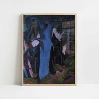 The Blue Tree, Mountain Forest (1920-22) by Ernst Ludwig Kirchner – Art Print - Art print in oak frame