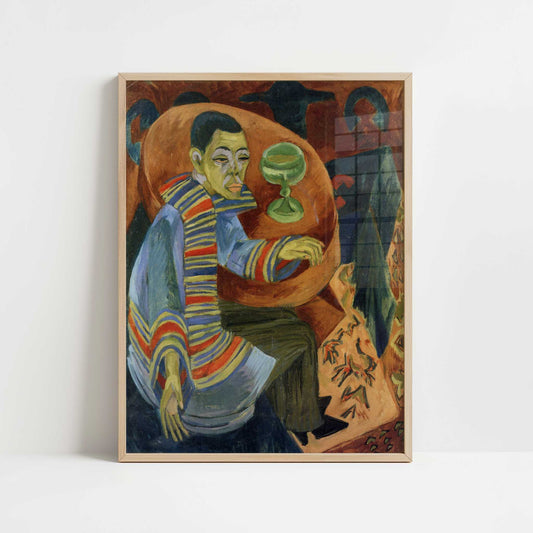 The Drinker (1914) by Ernst Ludwig Kirchner – Art Print - Art print in oak frame