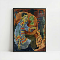 The Drinker (1914) by Ernst Ludwig Kirchner – Art Print - Art print in black frame