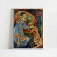 The Drinker (1914) by Ernst Ludwig Kirchner – Art Print - Art print in white frame
