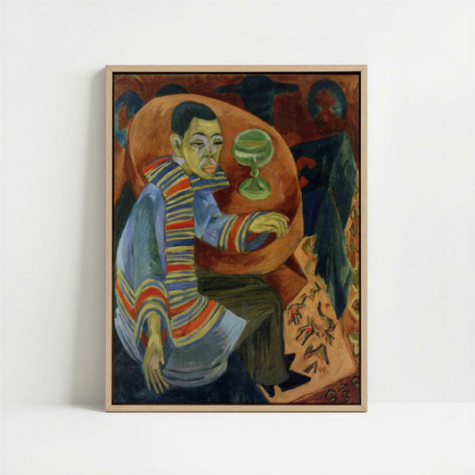 Framed Canvas - Framed canvas in oak color frame