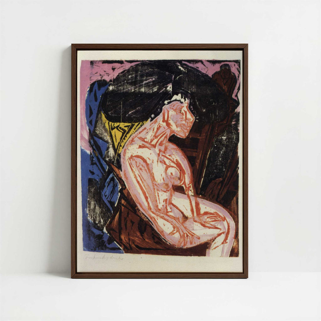 Framed Canvas - Framed canvas in dark wood color frame