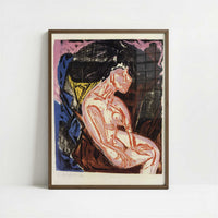 The Loved One (1915) by Ernst Ludwig Kirchner – Art Print - Art print in dark wood frame