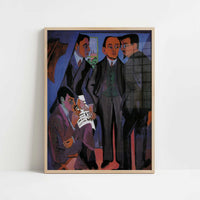 The Painters of Die Brücke (1926-7) by Ernst Ludwig Kirchner – Art Print - Art print in oak frame