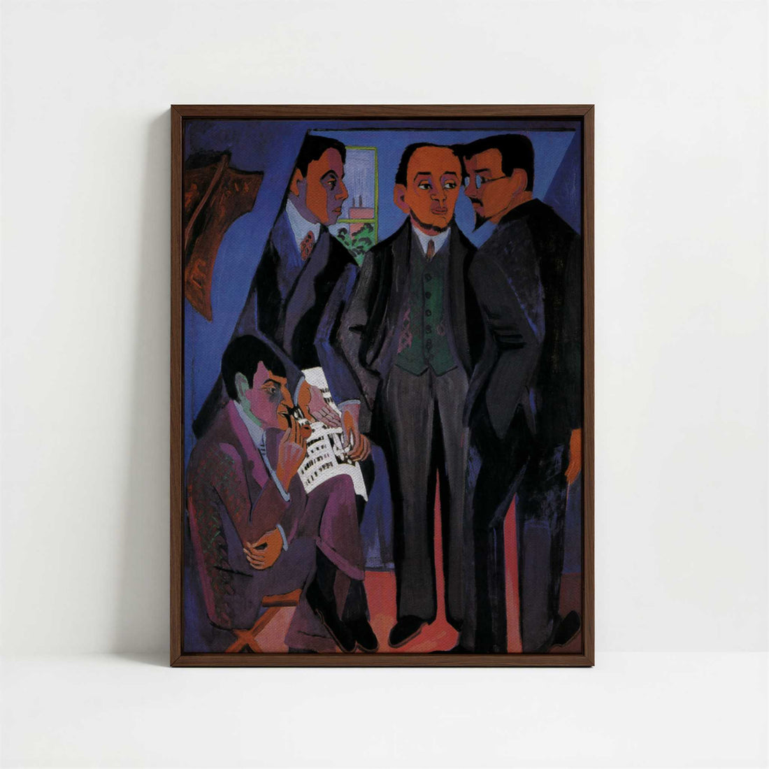 Framed Canvas - Framed canvas in dark wood color frame