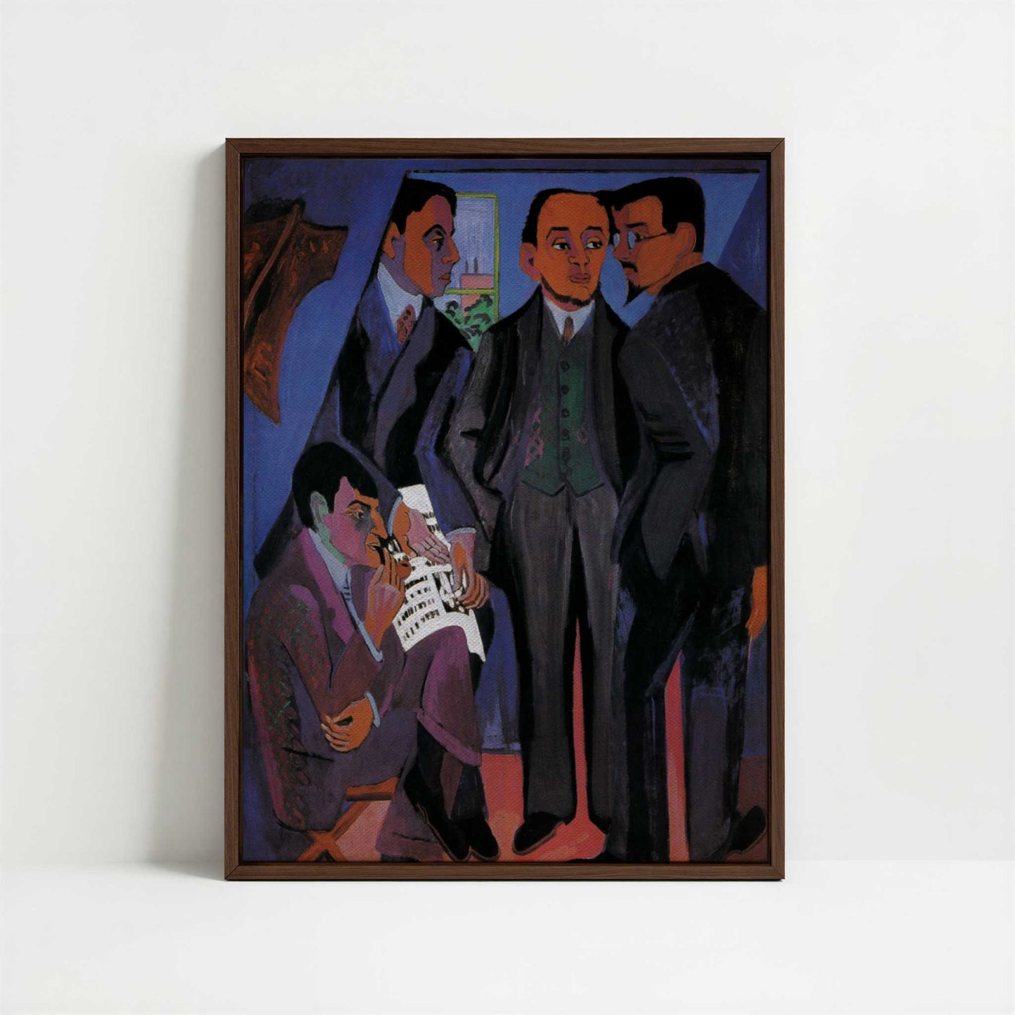 Framed Canvas - Framed canvas in dark wood color frame