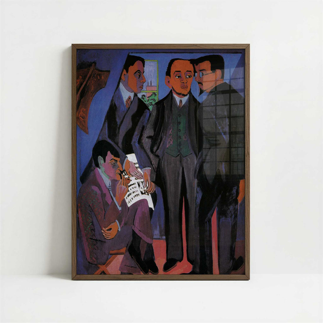 The Painters of Die Brücke (1926-7) by Ernst Ludwig Kirchner – Art Print - Art print in dark wood frame