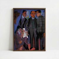 The Painters of Die Brücke (1926-7) by Ernst Ludwig Kirchner – Art Print - Art print in dark wood frame