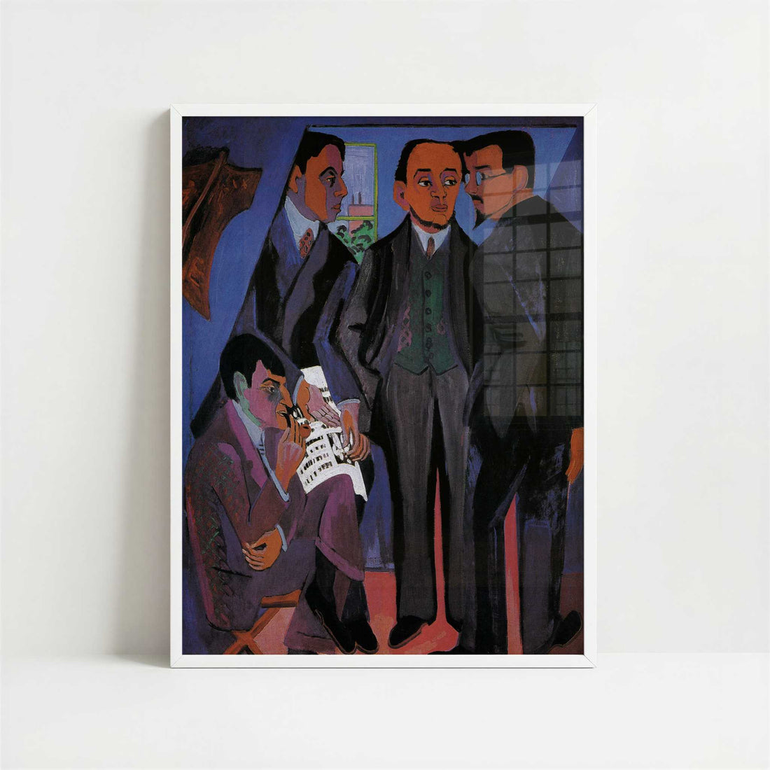 The Painters of Die Brücke (1926-7) by Ernst Ludwig Kirchner – Art Print - Art print in white frame