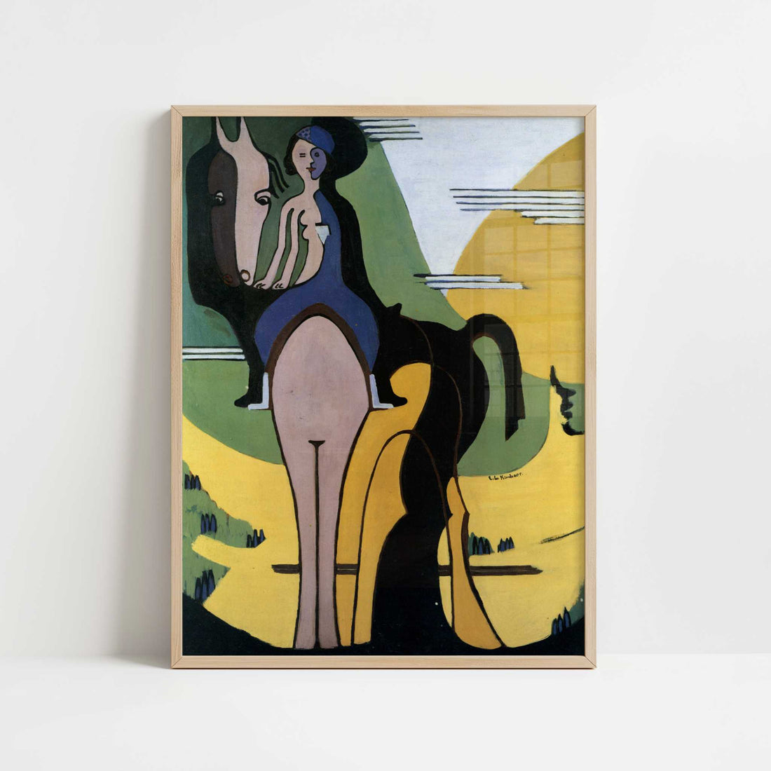 The Rider (1931-32) by Ernst Ludwig Kirchner – Art Print - Art print in oak frame