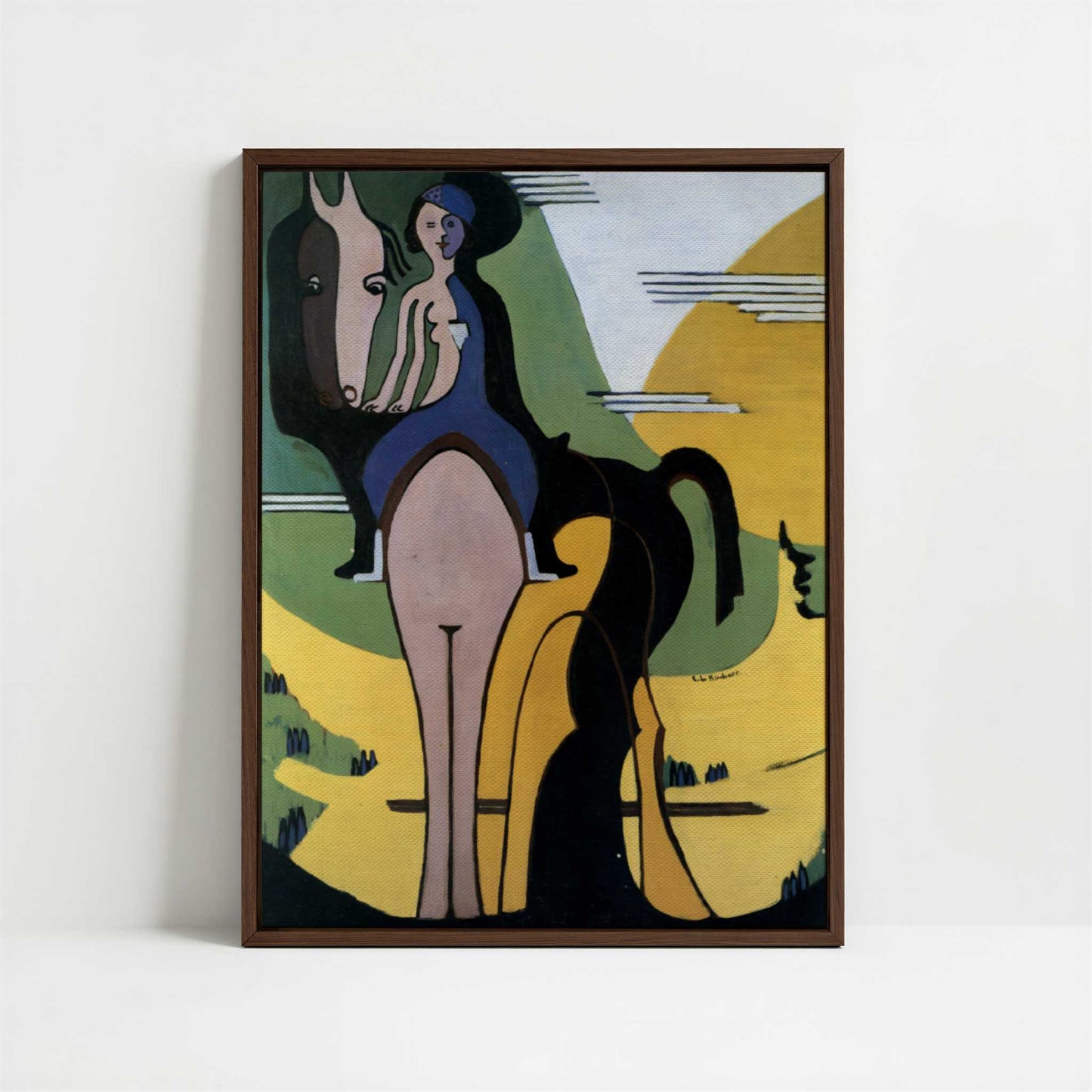 Framed Canvas - Framed canvas in dark wood color frame