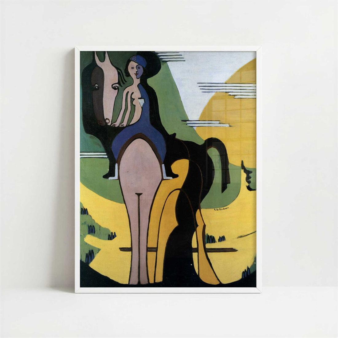 The Rider (1931-32) by Ernst Ludwig Kirchner – Art Print - Art print in white frame