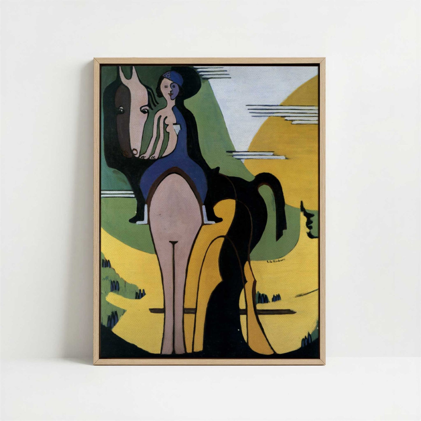 Framed Canvas - Framed canvas in oak color frame