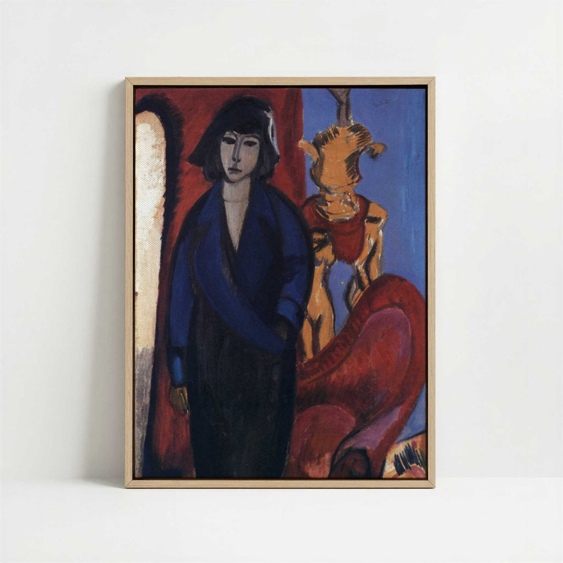 Framed Canvas - Framed canvas in oak color frame