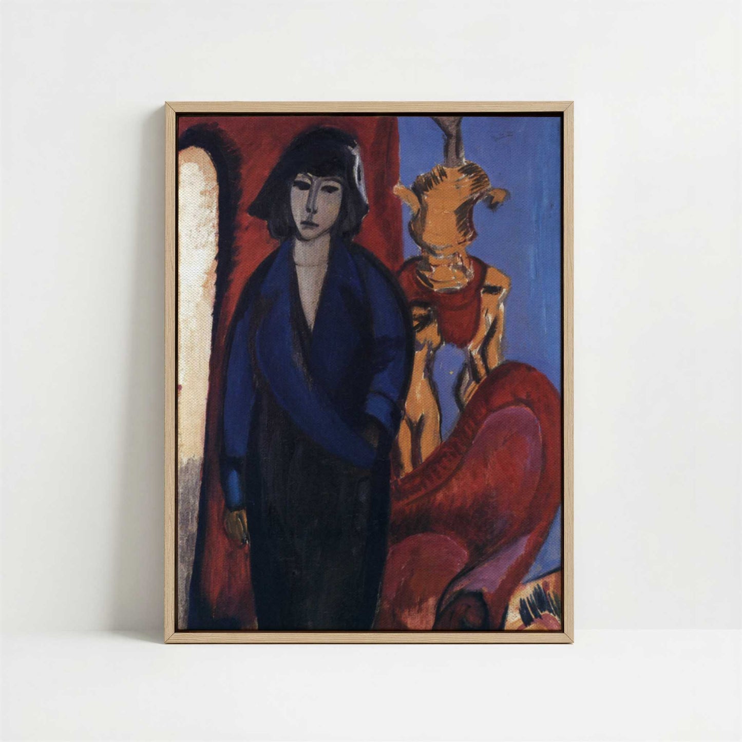 Framed Canvas - Framed canvas in oak color frame