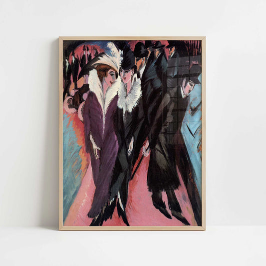 The Street (1913) by Ernst Ludwig Kirchner – Art Print - Art print in oak frame