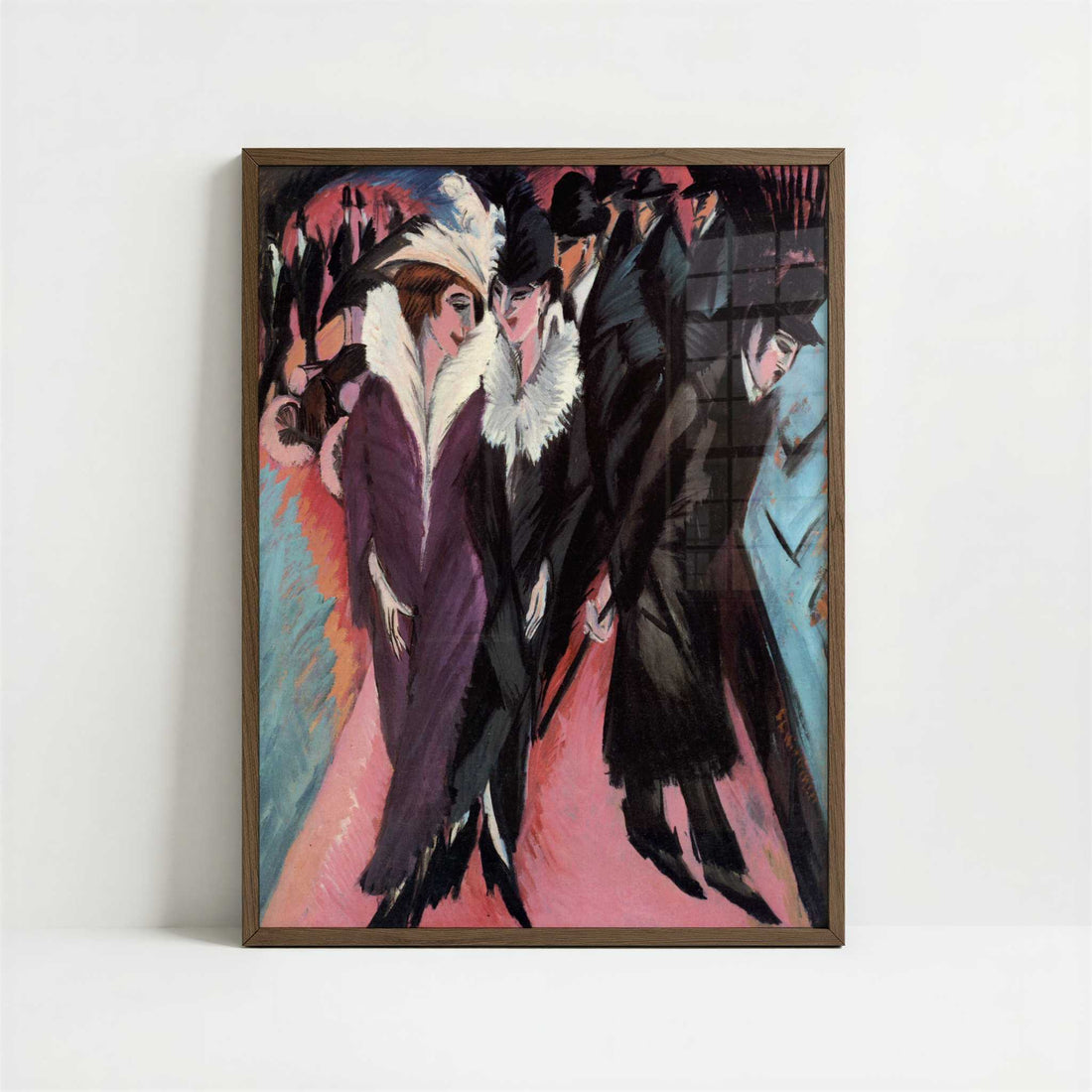 The Street (1913) by Ernst Ludwig Kirchner – Art Print - Art print in dark wood frame
