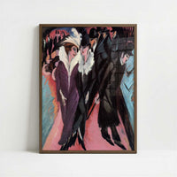 The Street (1913) by Ernst Ludwig Kirchner – Art Print - Art print in dark wood frame