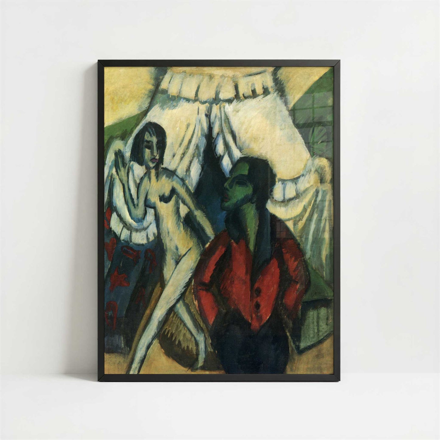 The Tent, Interior in Berlin Studio (1914) by Ernst Ludwig Kirchner – Art Print - Art print in black frame