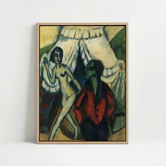 Framed Canvas - Framed canvas in oak color frame
