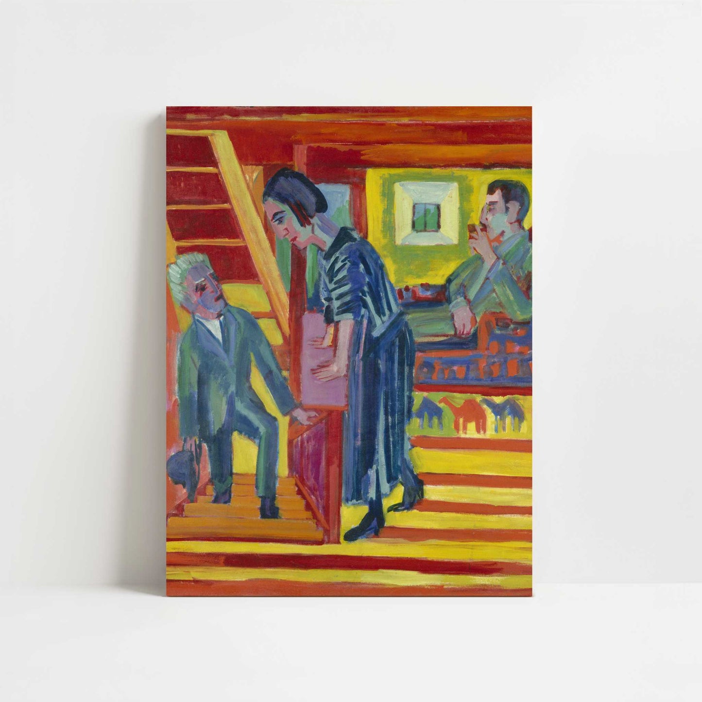 The Visit, Couple and Newcomer (1922) by Ernst Ludwig Kirchner – Art Print - Unframed art print