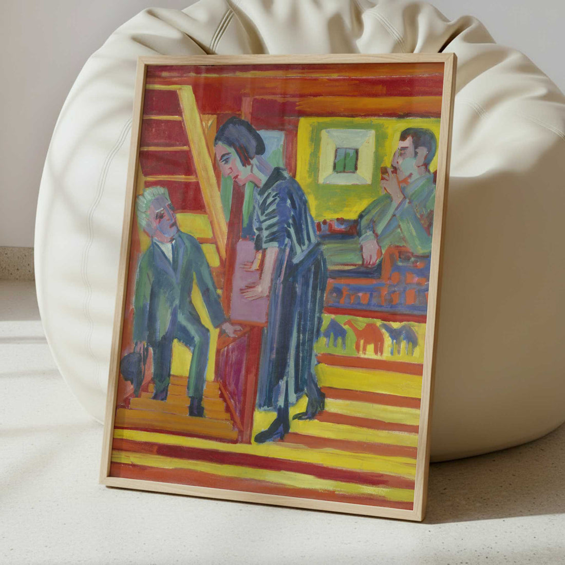 The Visit, Couple and Newcomer (1922) by Ernst Ludwig Kirchner – Art Print - Interior inspiration