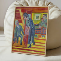The Visit, Couple and Newcomer (1922) by Ernst Ludwig Kirchner – Art Print - Interior inspiration