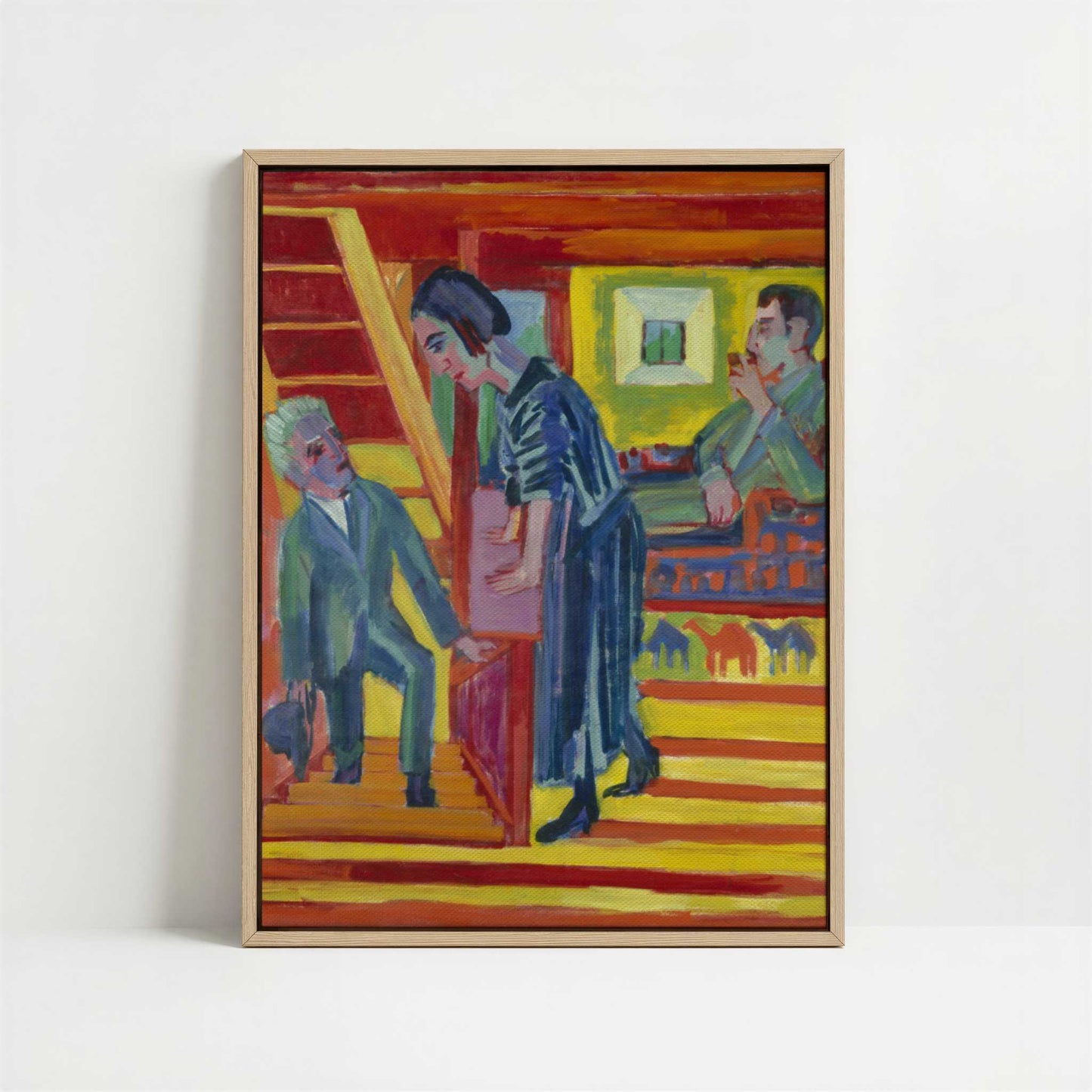 Framed Canvas - Framed canvas in oak color frame