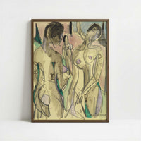Three Acts in the Forest (1928) by Ernst Ludwig Kirchner – Art Print - Art print in dark wood frame