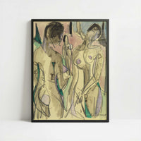 Three Acts in the Forest (1928) by Ernst Ludwig Kirchner – Art Print - Art print in black frame