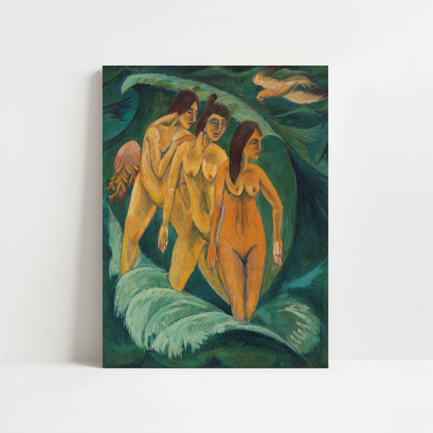 Three Bathers (1913) by Ernst Ludwig Kirchner – Art Print - Unframed art print