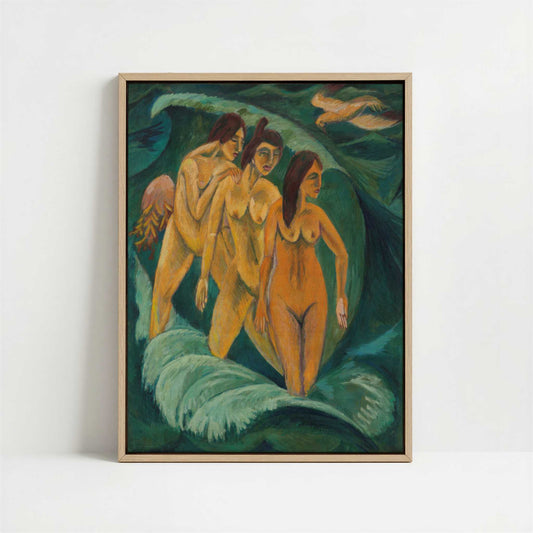 Framed Canvas - Framed canvas in oak color frame