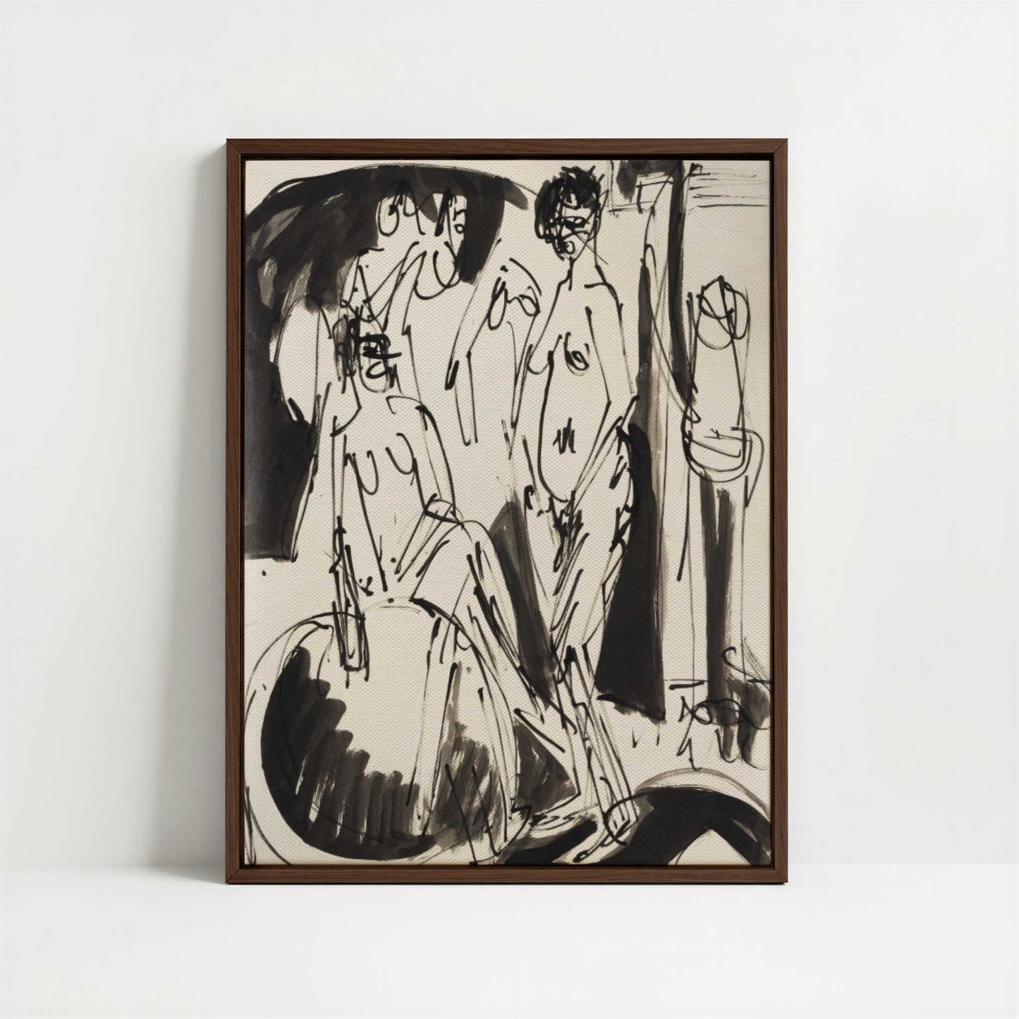 Framed Canvas - Framed canvas in dark wood color frame