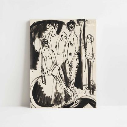 Three Female Nudes (c.1915) by Ernst Ludwig Kirchner – Art Print - Unframed art print