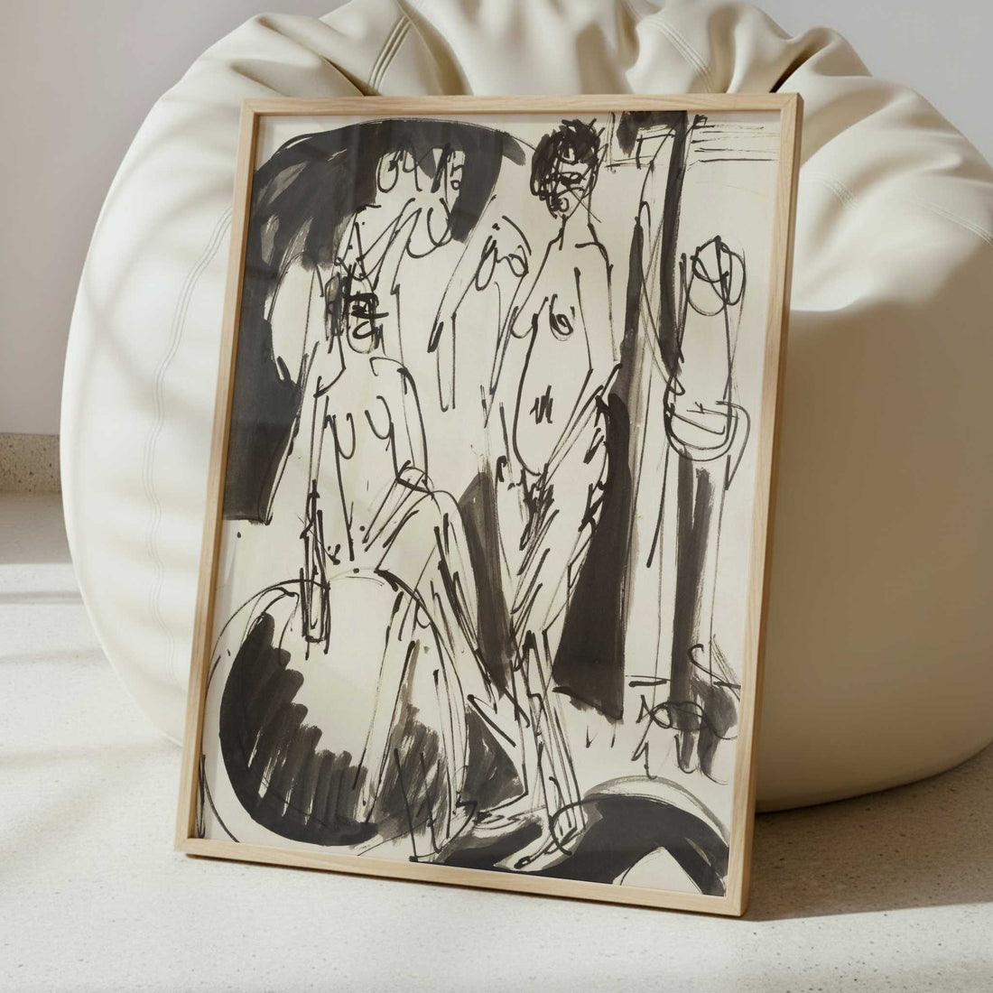 Three Female Nudes (c.1915) by Ernst Ludwig Kirchner – Art Print - Interior inspiration