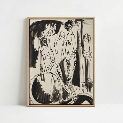 Framed Canvas - Framed canvas in oak color frame