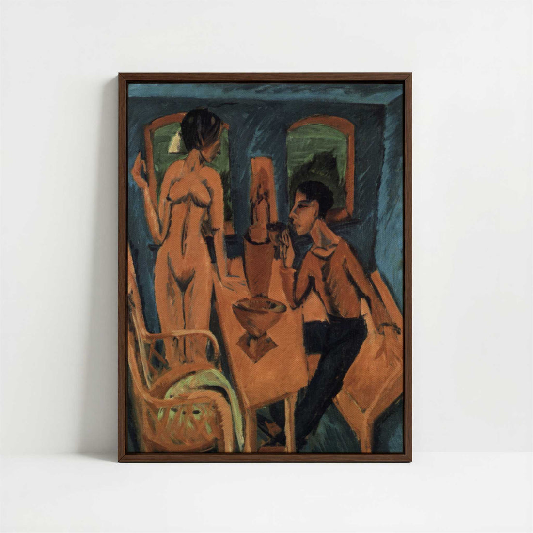 Framed Canvas - Framed canvas in dark wood color frame