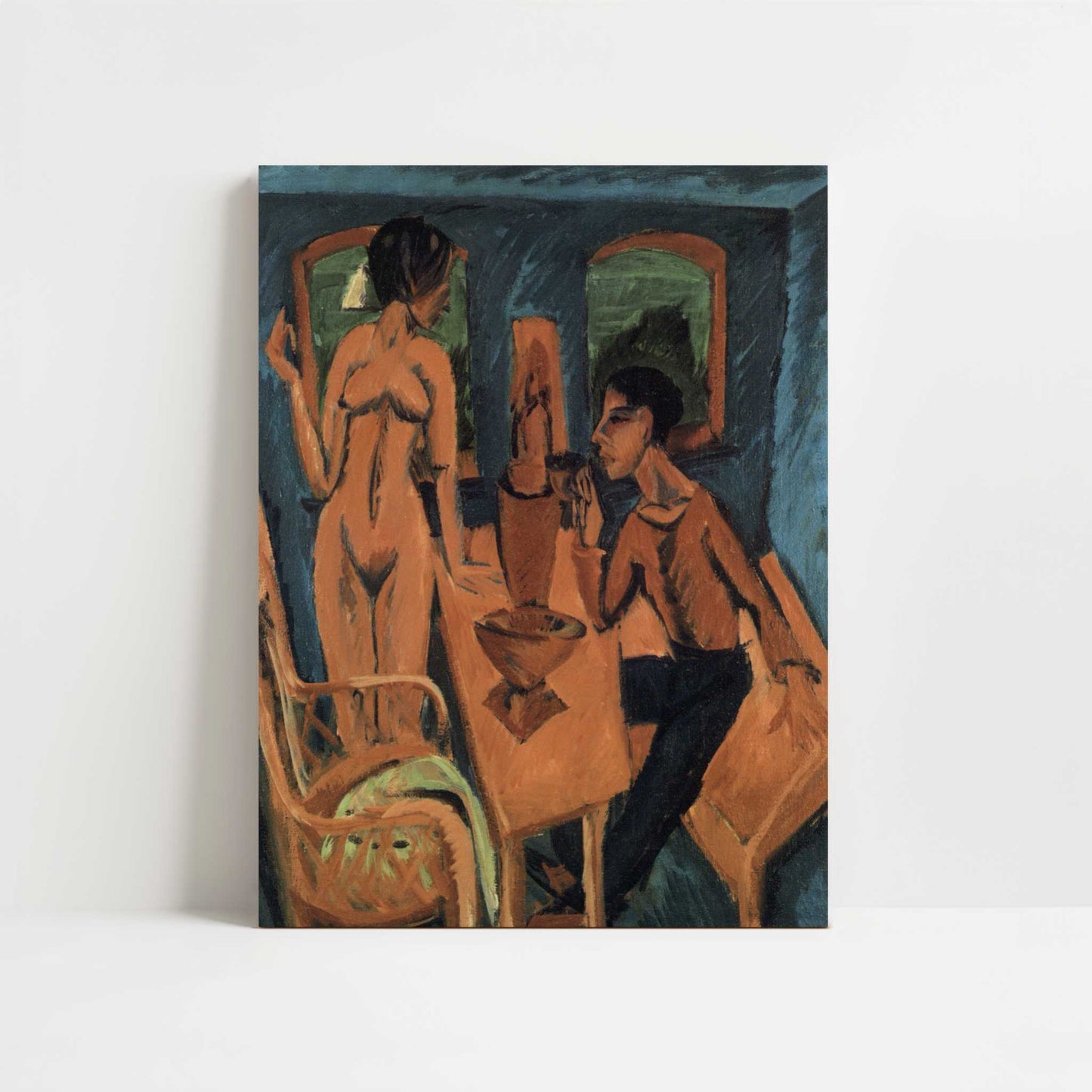 Tower Room, Self-portrait with Erna (1913) by Ernst Ludwig Kirchner – Art Print - Unframed art print