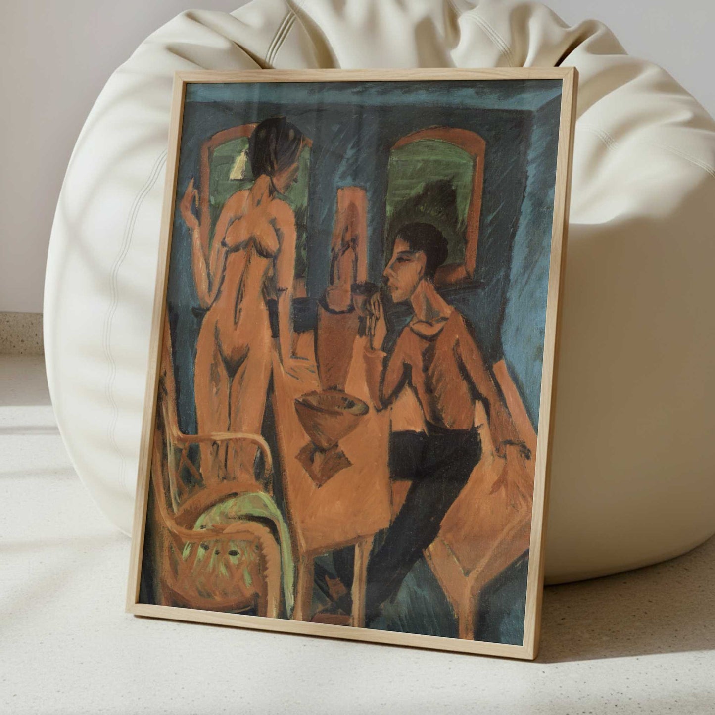 Tower Room, Self-portrait with Erna (1913) by Ernst Ludwig Kirchner – Art Print - Interior inspiration