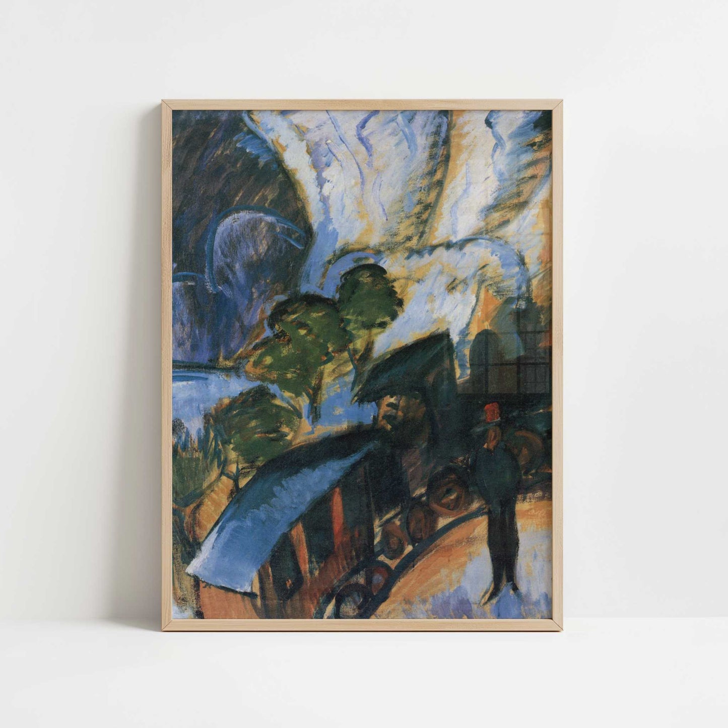 Train near Davos (1917) by Ernst Ludwig Kirchner – Art Print - Art print in oak frame