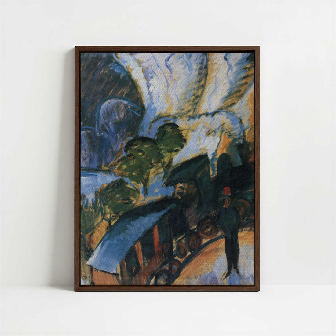 Framed Canvas - Framed canvas in dark wood color frame