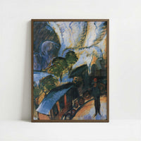 Train near Davos (1917) by Ernst Ludwig Kirchner – Art Print - Art print in dark wood frame