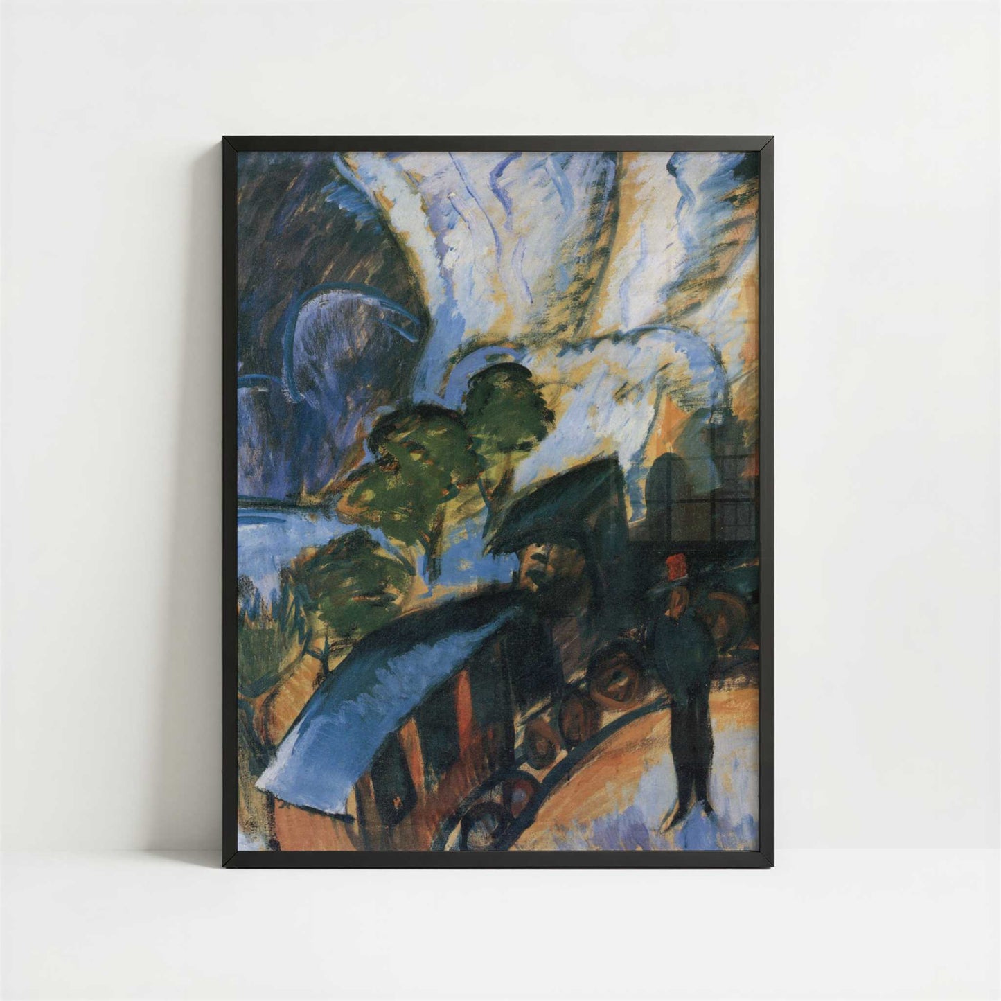 Train near Davos (1917) by Ernst Ludwig Kirchner – Art Print - Art print in black frame