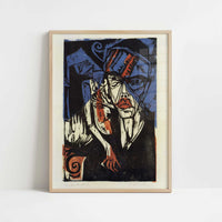 Troubles (1915) by Ernst Ludwig Kirchner – Art Print - Art print in oak frame